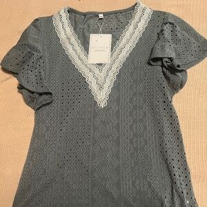 ETCYY NEW Women’s cap sleeve sage size M NWT